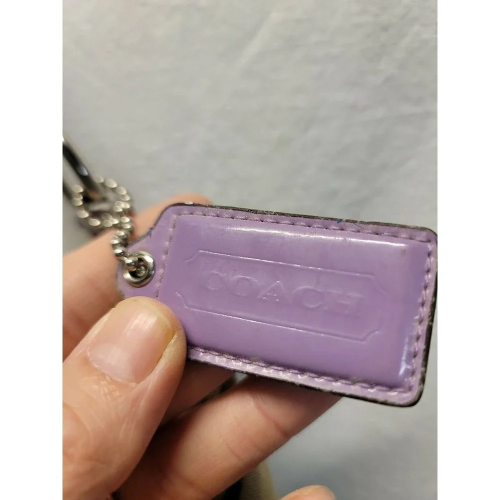 Coach Signature Canvas Shoulder Bag in Lavender Trim